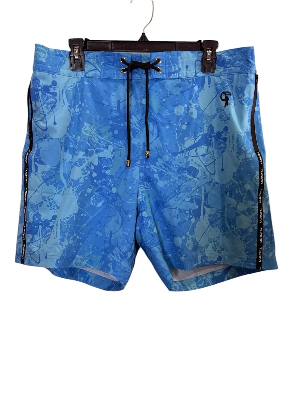 Tucaan Blue Splash Premium Men's 5” Swim Board Shorts Sz 38
